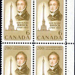 Canada Stamp PB#501 - Sir Isaac Brock and Memorial Column (1969) 6¢