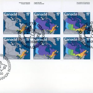 Canada FDC #893a-Block - Canada Day (1981) 8 x 17¢ Se-tenant block of 8