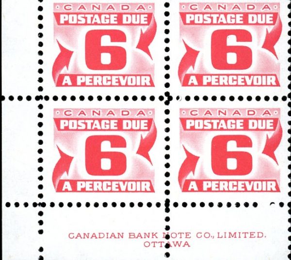Canada Stamp PB - Postage Due #J33i - (1973) 6¢