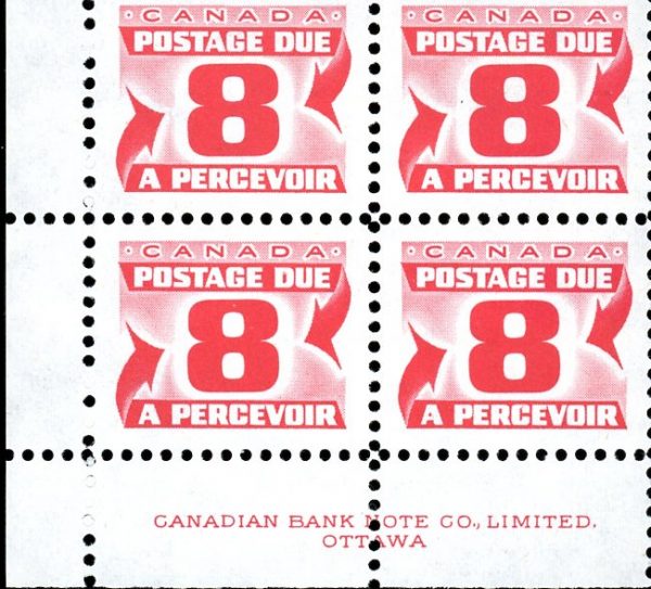 Canada Stamp PB - Postage Due #J34III - (1974) 8¢