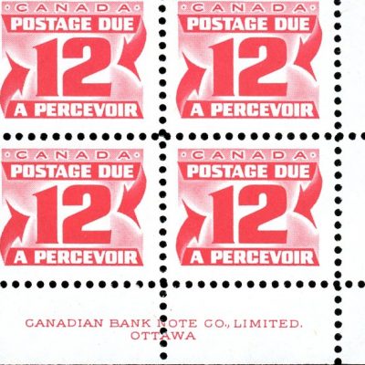 Canada Stamp PB - Postage Due #J36ii - (1973) 12¢