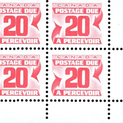 Canada Stamp PB - Postage Due #J38 - (1977) 20¢