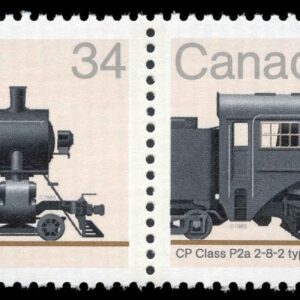 Canada Stamp #1072a - Canadian Locomotives (1906-1925)-3 (1985) 2 x 34¢ Se-tenant pair (1071, 1072)
