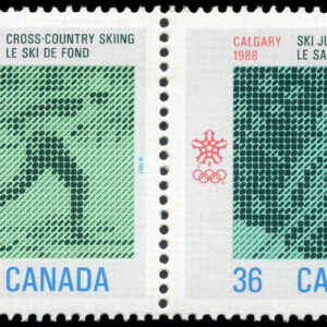 Canada Stamp #1153a - 1988 Olympic Winter Games (1987) 2 x 36¢ Se-tenant pair (1152, 1153)