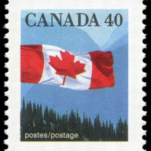 Canada Stamp #1169 - Flag over Mountains (1990) 40¢