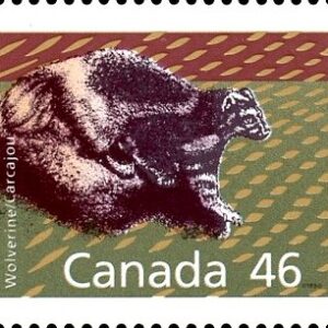 Canada Stamp #1172Ag - Wolverine, perf. 14.4 x 13.8 (1990) 46¢ New perf. 14.4 x 13.8