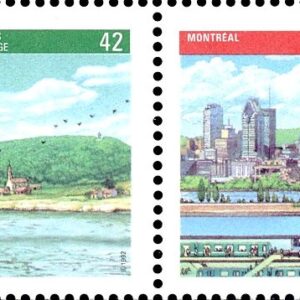 Canada Stamp #1405a - Canada 92 (1992) 2 x 42¢ Se-tenant pair (1404, 1405)