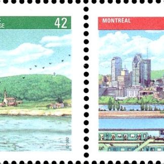 Canada Stamp #1405a - Canada 92 (1992) 2 x 42¢ Se-tenant pair (1404, 1405)