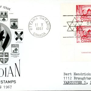 Canada FDC PB #476 - Children Carolling (1967) 3¢
