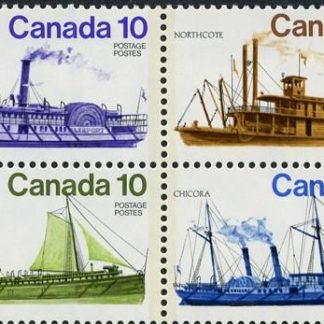 Canada STAMP#703a - Inland Vessels (1976) 4 x 10¢ w/#703i