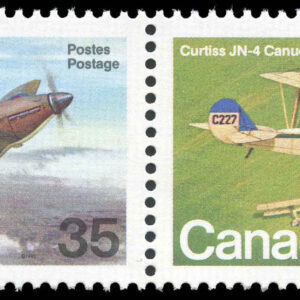 Canada Stamp #876a - Military Aircraft (1980) 2 x 35¢ Se-tenant pair (875, 876)
