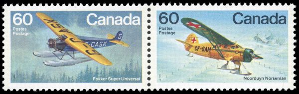Canada Stamp #972a - Bush Aircraft (1982) 2 x 60¢ Se-tenant pair (971, 972), DF