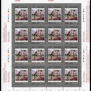 Canada Stamp SHEET#1271 - The West Wind (1990) 50¢ Untagged