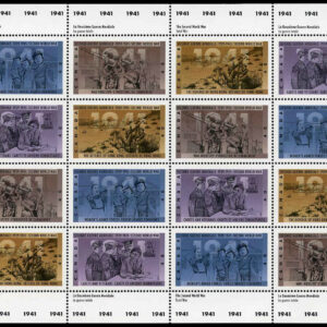 Canada Stamp SHEET#1348a - Second World War-1941 (1991) 4 x 40¢ Se-tenant block (1345-1348)