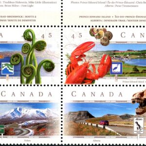 Canada Stamp PB#1742a - Scenic Highways - 2 (1998) 4 x 45¢ Se-tenant block  (1739-1742)