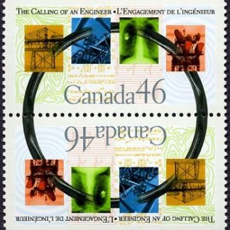 Canada Stamp #1848a - Engineering achievements (2000) 2 x 46¢ Vertical tête-bêche pair