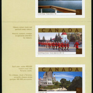 Canada Stamp #1989i - Tourist Attractions (2003) 5 x 65¢ Unfolded strip of 5 stamps*