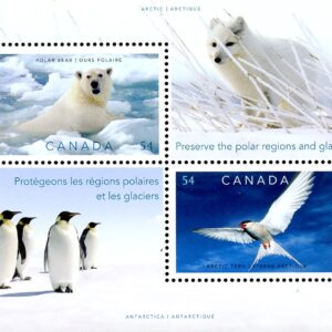 Canada Stamp #2327b - Preserving the Poles (2009) 2 x 54¢ Souvenir sheet of 2