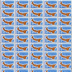 Canada Stamp SHEET#499 - Map of Prince Edward Island (1969) 6¢ HB