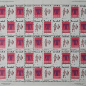 Canada Stamp SHEET#569a - Algonkian Indians (1973) 2 x 8¢ Se-tenant pair (568, 569) incl 569ii VARIETY