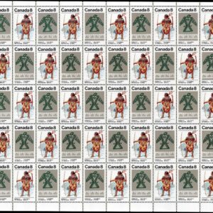 Canada Stamp SHEET#577a - Subarctic Indians (1975) 2 x 8¢ Se-tenant pair (576, 577)