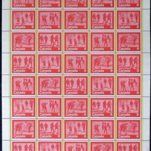 Canada Stamp FULL SHEET#647a - "Keep Fit" Winter Sports (1974) 4 x 8¢ Se-tenant block (644-647)