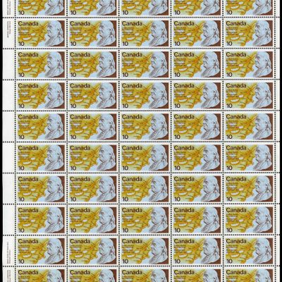 Canada Stamp SHEET #691i - Benjamin Franklin and Map (1976) 10¢ DF