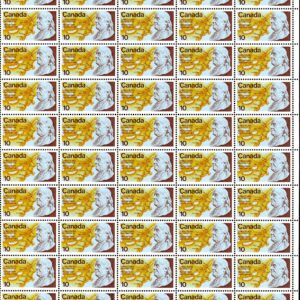 Canada Stamp SHEET #691 - Benjamin Franklin and Map (1976) 10¢ LF