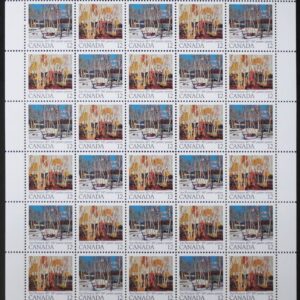 Canada Stamp SHEET#734a - Tom Thomson (1977) 50 x 12¢ Se-tenant pair (733, 734)