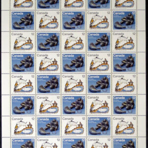 Canada Stamp SHEET#749a - Inuit-Hunting (1977) 2 x 12¢ Se-tenant pair (748, 749)
