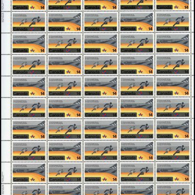 Canada Stamp #760a - 1978 Commonwealth Games (1978) 50 x 14¢ Se-tenant pair (759, 760), DF
