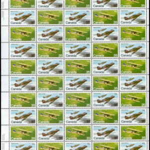 Canada Stamp SHEET#876a - Military Aircraft (1980) 2 x 35¢ Se-tenant pair (875, 876)