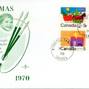 Canada FDC-BLOCK#521p+522p+2x523p - Christmas (1970) 5¢ WCB