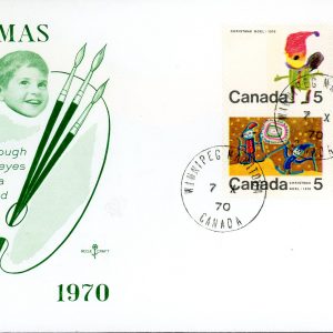 Canada FDC-BLOCK#2x519p+520p+522p - Christmas (1970) 5¢ WCB
