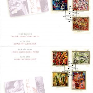 Canada FDC SET OF 2 #1749a - The Automatistes (1998) 7 x 45¢