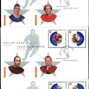 Canada FDC SET OF 3 #1935 - NHL All Stars-3 (2002) 6 x 48¢