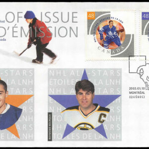Canada FDC  SET OF 3 #1971 - NHL All Stars-4 (2003) 6 x 48¢