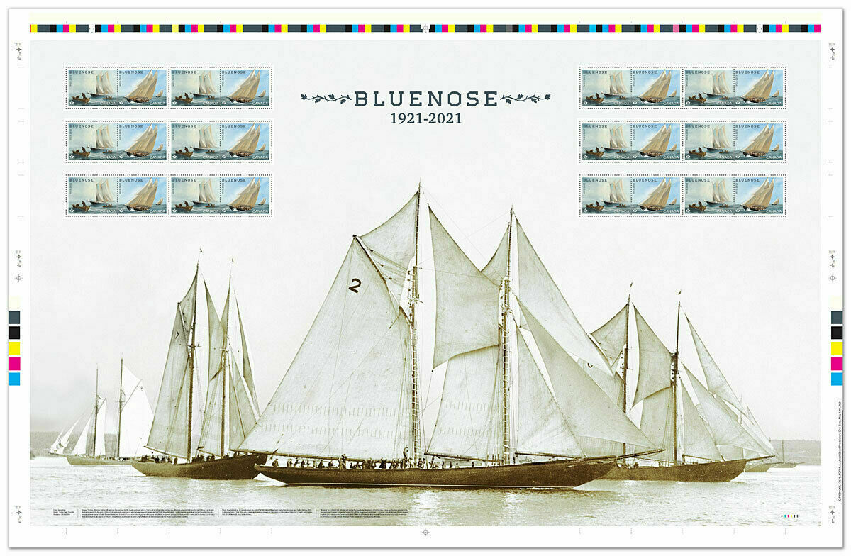 BLUENOSE 100th ANNIVERSARY UNCUT PRESS SHEET UNOPENED MINT CANADA