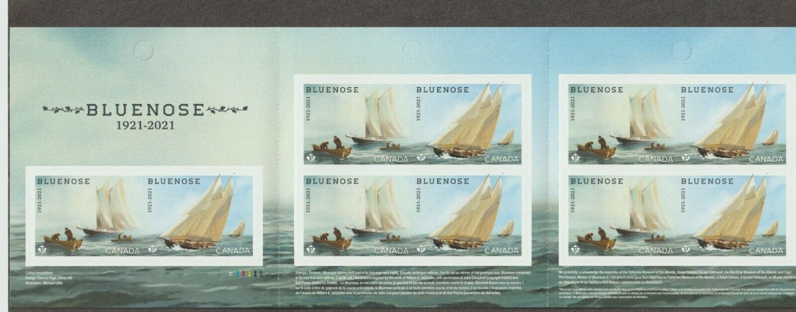 Canada 2021 Bluenose Booklet 10 (P) stamps NEW