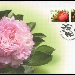 Canada FDC #2262a - Peonies (2008) 2 x 52¢ Se-tenant pair (2261, 2262)