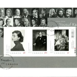 Canada FDC#2271 - Art Canada: Yousuf Karsh (2008) 1 x 52¢, 1 x 96¢, 1 x $1.60 Souvenir sheet of 3