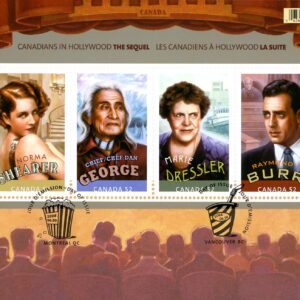Canada FDC#2279 - Canadians in Hollywood: The Sequel (2008) 4 x 52¢ Souvenir sheet of 4