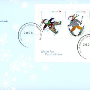 Canada FDC#2291 - Christmas (2008) 1 x (P), 1 x 96¢, 1 x $1.60 Souvenir sheet of 3