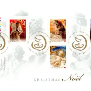 Canada FDC#2343 - Christmas: The Nativity Scene (2009) 2 x (P), 1 x 98¢, 1 x $1.65 Souvenir sheet of 4