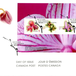 Canada FDC#2356 - Flower Definitives-Souvenir sheet (2010) 1 x (P), 1 x $1, 1 x $1.22, 1 x $1.70 Souvenir sheet of 4