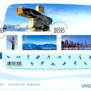 Canada FDC#2366 - Vancouver 2010 Olympic Winter Games (2010) 2 x 57¢ Souvenir sheet of 2