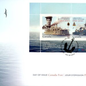 Canada FDC#2384 - Canadian Navy Centennial (2010) 2 x 57¢ Souvenir sheet of 2