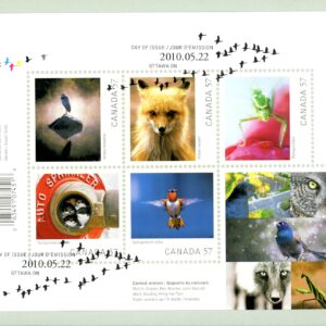 Canada FDC#2388 - Wildlife Photography (2010) 5 x 57¢ Souvenir sheet of 5