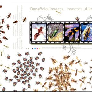Canada FDC#2410a - Beneficial Insects (2010) 4¢ + 6¢ + 7¢ + 8¢ + 9¢ Souvenir sheet of 5