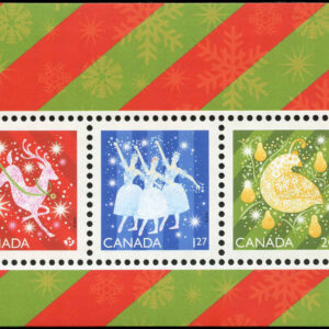 Canada Stamp #3199 - Christmas (Shiny and Bright) (2019) $4.82 Souvenir sheet of 3